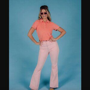 Hammies Powder Pink Corduroy Flare Pants 28"